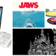Clockwise from left: Images from D&D Essentials Kit, Jaws the Board Game, Astro Trash, and Escape the Dark Sector.
